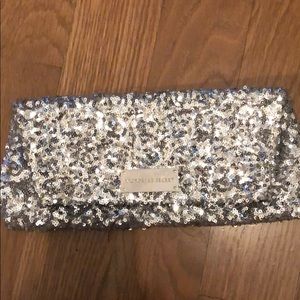 Victoria secret silver sequence clutch.